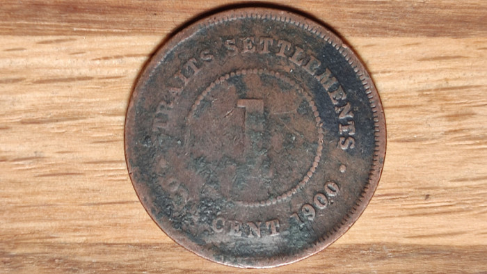 Straits Settlements - moneda de colectie exotica - 1 cent 1900 - regina Victoria