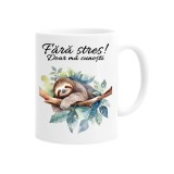 Cana alba personalizata fara stres, doar ma cunosti, lenes, INOVATIX&reg;. 330 ml