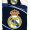 Lenjerie pat Real Madrid, 2 piese, 140x200cm, bumbac, bleumarin