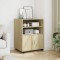 Gossi dulap cu roti, stejar sonoma, 60x48x81 cm, lemn prelucrat