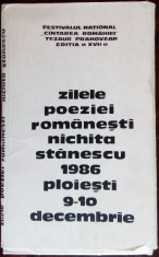 MAPA ZILELE POEZIEI ROMANESTI NICHITA STANESCU 1986 (4 DESENE SORIN DUMITRESCU) foto