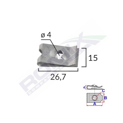 Clips Metalic Fixare Universal Set 10 Buc 133433 16037-RMX foto