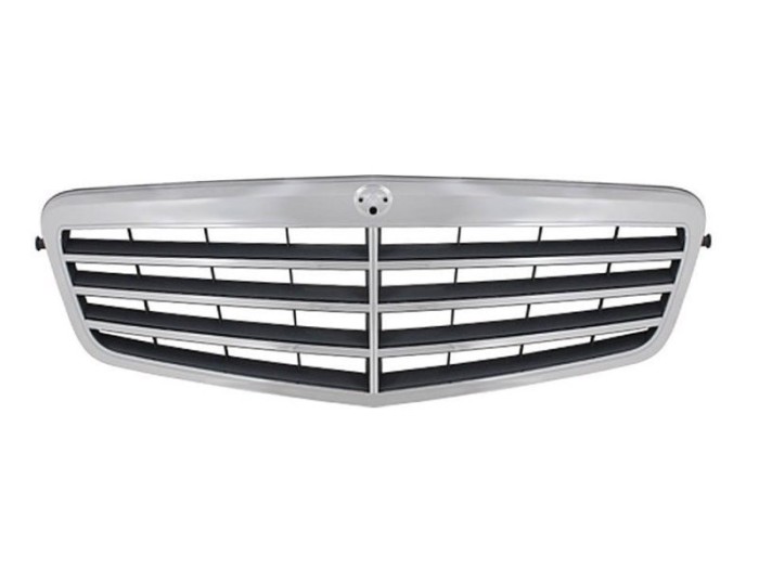 Grila radiator Mercedes Clasa E (W212) Sedan/Combi, 09.2009-02.2013, crom/gri, 21288005839775, 501805-1