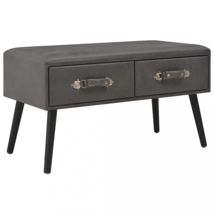 vidaXL Măsuță de cafea, gri, 80 x 40 x 46 cm, piele ecologică 247545