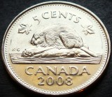 Cumpara ieftin Moneda 5 CENTI - CANADA, anul 2008 * cod 4943 B, America de Nord