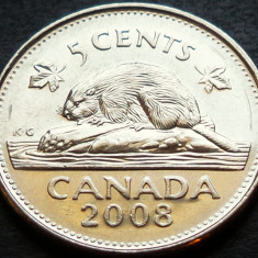 Moneda 5 CENTI - CANADA, anul 2008 * cod 4943 B