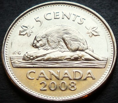 Moneda 5 CENTI - CANADA, anul 2008 * cod 4943 B foto