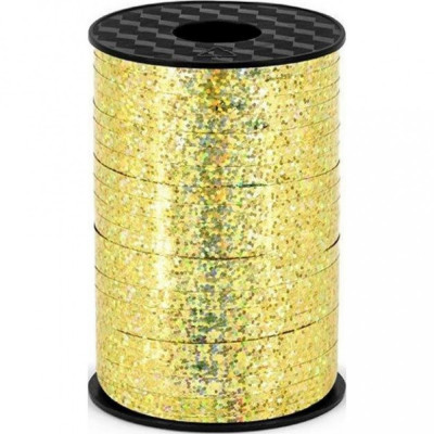 Rola panglica decorativa auriu holografic lungime 225m, latime 5mm foto