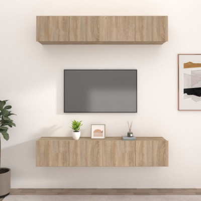 vidaXL Comode TV, 4 buc., stejar sonoma, 80x30x30 cm, lemn compozit foto