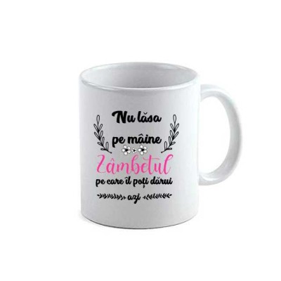 Cana alba personalizata Nu lasa pe maine, INOVATIX&amp;reg;. 330ml foto