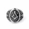 Inel Masonic Argintiu din Otel Inoxidabil Echer si Compas MM632