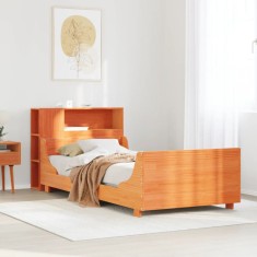 vidaXL Cadru pat fără saltea, maro ceruit, 75x190 cm, lemn masiv pin 3323793