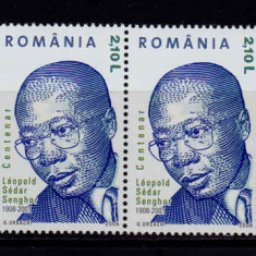 RO 2006 ,LP 1714 ,"Centenar Leopold Senghor ", pereche H ,MNH