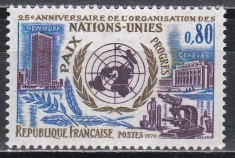 Franta 1970 - A 25-a aniversare a ONU, MNH