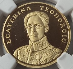 Rom&acirc;nia, 50 Bani 2017, Ecaterina Teodoroiu, PF 69.