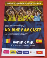 Program meci fotbal ROMANIA - SPANIA (27.03.2016)