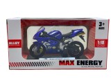 Macheta motocicleta albastra metal si plastic scara 1:18