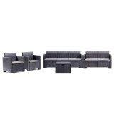 Set de mobilier de grădină Nero Large cu 7 locuri, grafit