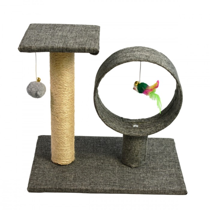 Ansamblu de joaca pentru pisici, 38.5x25.5x36 cm, gri
