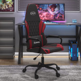 vidaXL Scaun de gaming de masaj, negru și roșu vin, piele ecologică 345540