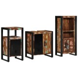 vidaXL Set de mobilier pentru baie cu raft 3 pcs Lemn recuperat solid
