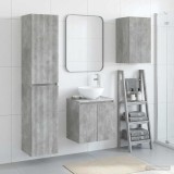 Cumpara ieftin Set dulap baie 3 buc. Gri Beton 33 x 34,5 x 160 cm