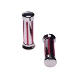 Mansoane moto metal si cauciuc, culaore crom/rosu Cod Produs: MX_NEW AW56064