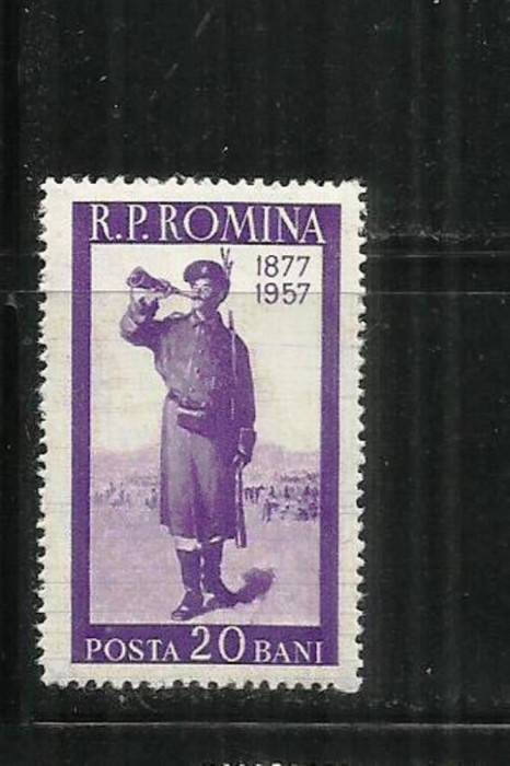 ROMANIA 1957 - 80 ANI DE LA RAZBOIUL PENTRU INDEPENDENTA, MNH - LP 437