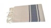 Prosop Plajă | Fouta |Tunis Alb Bej Cu Dungi Albastre 200 x 100 cm