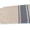 Prosop Plajă | Fouta |Tunis Alb Bej Cu Dungi Albastre 200 x 100 cm
