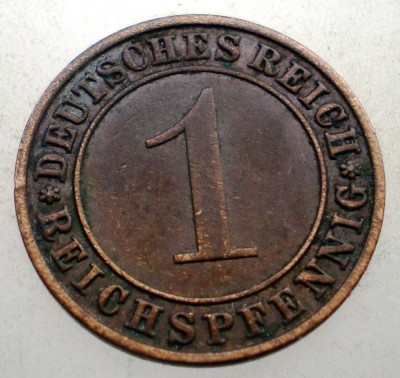 B.247 GERMANIA WEIMAR 1 REICHSPFENNIG 1935 A foto