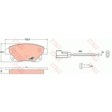 Set placute frana punte spate Ford Transit 2006-2013; Transit Tourneo 2006-2013, marca TRW GDB1725