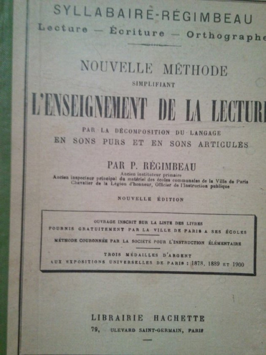 P. Regimbeau - Nouvelle methode simplifiant l&#039;enseignement de la lecture