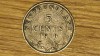 Newfoundland Canada - argint sterling - 5 cents 1919 C - George V - ultra rara !, America de Nord