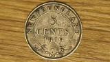 Newfoundland Canada - argint sterling - 5 cents 1919 C - George V - ultra rara !, America de Nord
