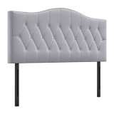 HOMCOM Cap de pat pentru pat, tapitat, cap tapitat pentru pat, culoare gri, placaj de pappel, material textil din catifea, 185 x 8 x 134 cm | Aosom Ro