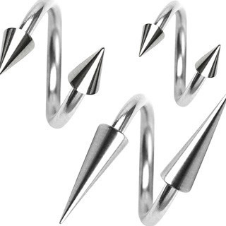 Piercing twist oțel inoxidabil cu țepușă, 1,6 mm - Măsuri: 11 mm x 4x4 mm