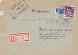 AMS % - PLIC CIRCULAT GERMANIA 1951 FRANCATURĂ MULTIPLĂ, RECOMANDAT