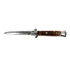 Briceag Automat Stiletto Italian Blade Ideallstore, Otel Inoxidabil, Lemn Maro, 21cm, Vanatoare, Drumetie