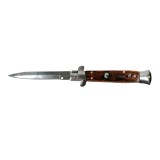 Briceag Automat Stiletto Italian Blade Ideallstore, Otel Inoxidabil, Lemn Maro, 21cm, Vanatoare, Drumetie