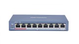SWITCH PoE HIKVISION, port 10/100 x 8, unmanaged, nerackabil, carcasa metalica, &quot;DS-3E0109P-E(C)&quot; (timbru verde 2 lei)