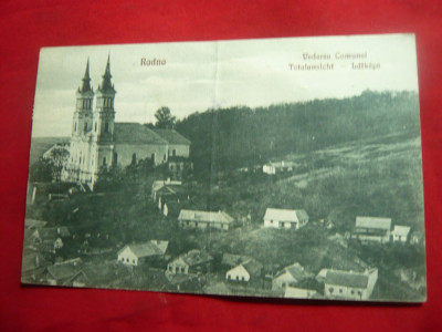 Ilustrata Radna - Vederea Comunei 1925 ,pliu pe centru foto