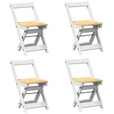 Cumpara ieftin Scaune pliabile &bdquo;Corona&rdquo;, 4 buc, alb, lemn masiv pin