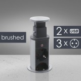Distribuitor 3 prize camuflat &icirc;n mobilier, USB- metalizat-satinat, Oem