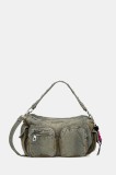 Desigual geantă de blugi BRAVO HYBRID DENIM HAB culoarea verde, 25WAXD03