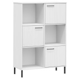 Cumpara ieftin Biblioteca cu picioare metalice OSLO, alb, 90x35x128,5 cm, lemn