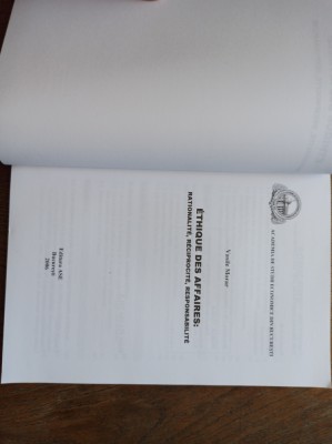 Vasile Morar - Ethique des affaires: reciprocite, rationalite, responsabilite foto