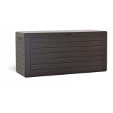 Cumpara ieftin Lada Depozitare Gradina Woodebox Prosperplast, 116x44x55 cm, 280L, Plastic Imitatie Lemn, Maro Inchis