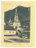 4215 - BRASOV, Church &amp; FAGARAS Castle - old card 18.5/14 cm - unused, Necirculata, Printata