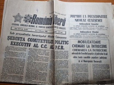 romania libera 4 februarie 1988-sedinta comitetului politic executiv al PCR foto